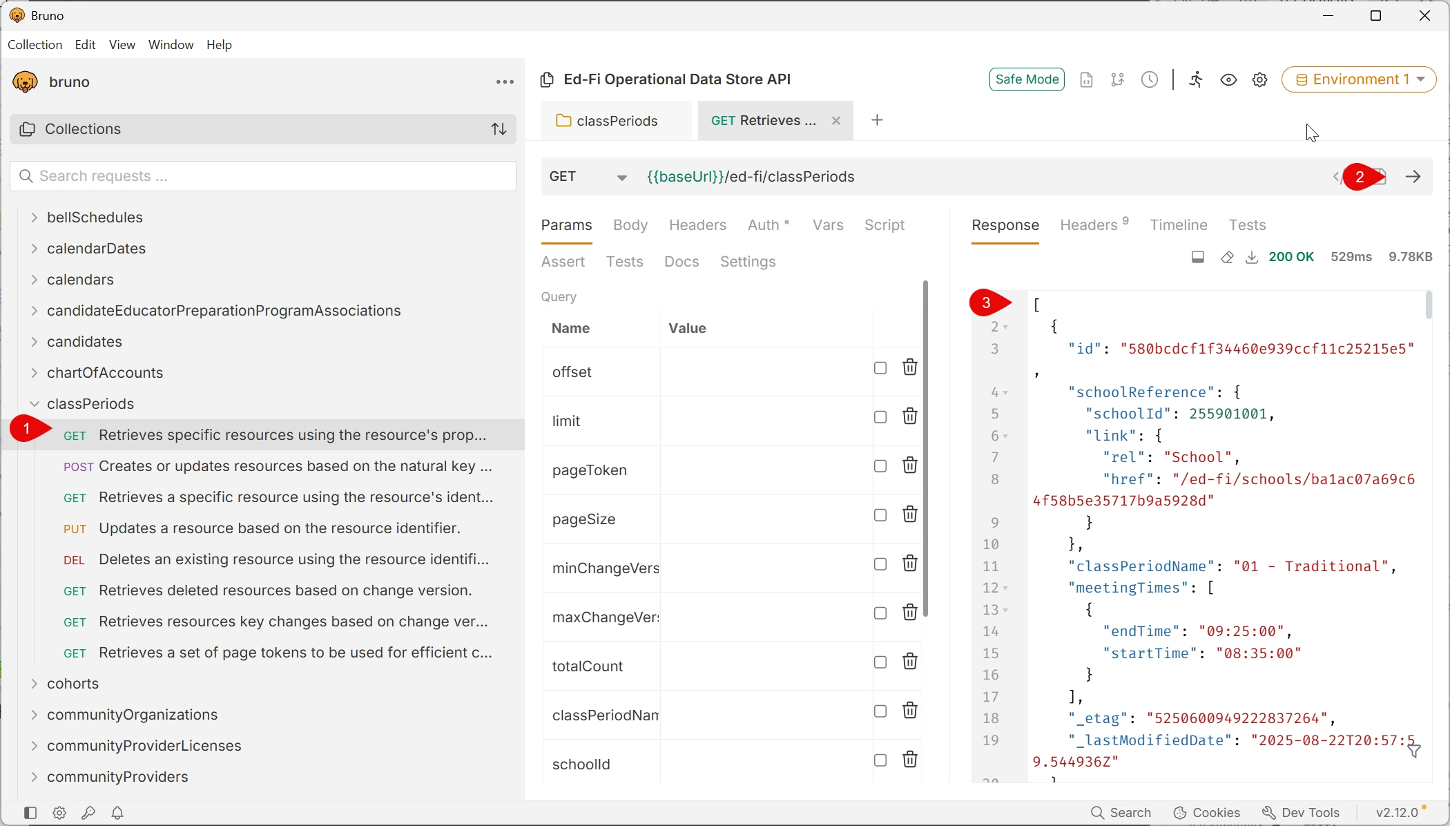 Sample "GET results"