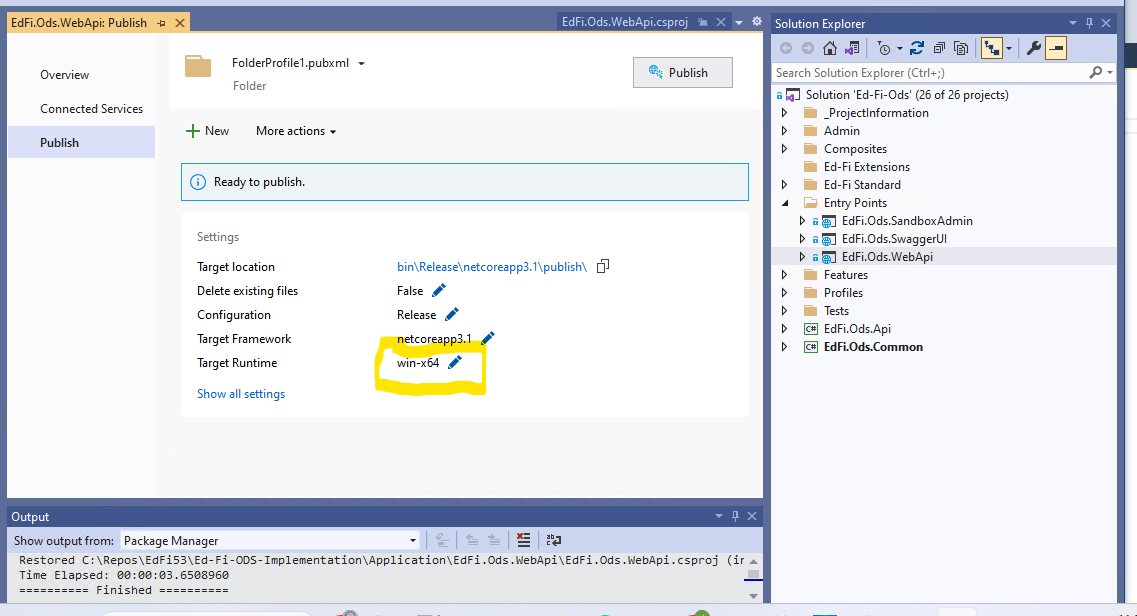 Visual Studio Publish target