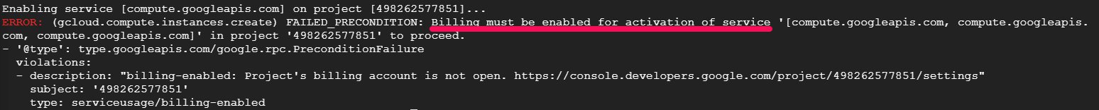 Billing must be enabled error