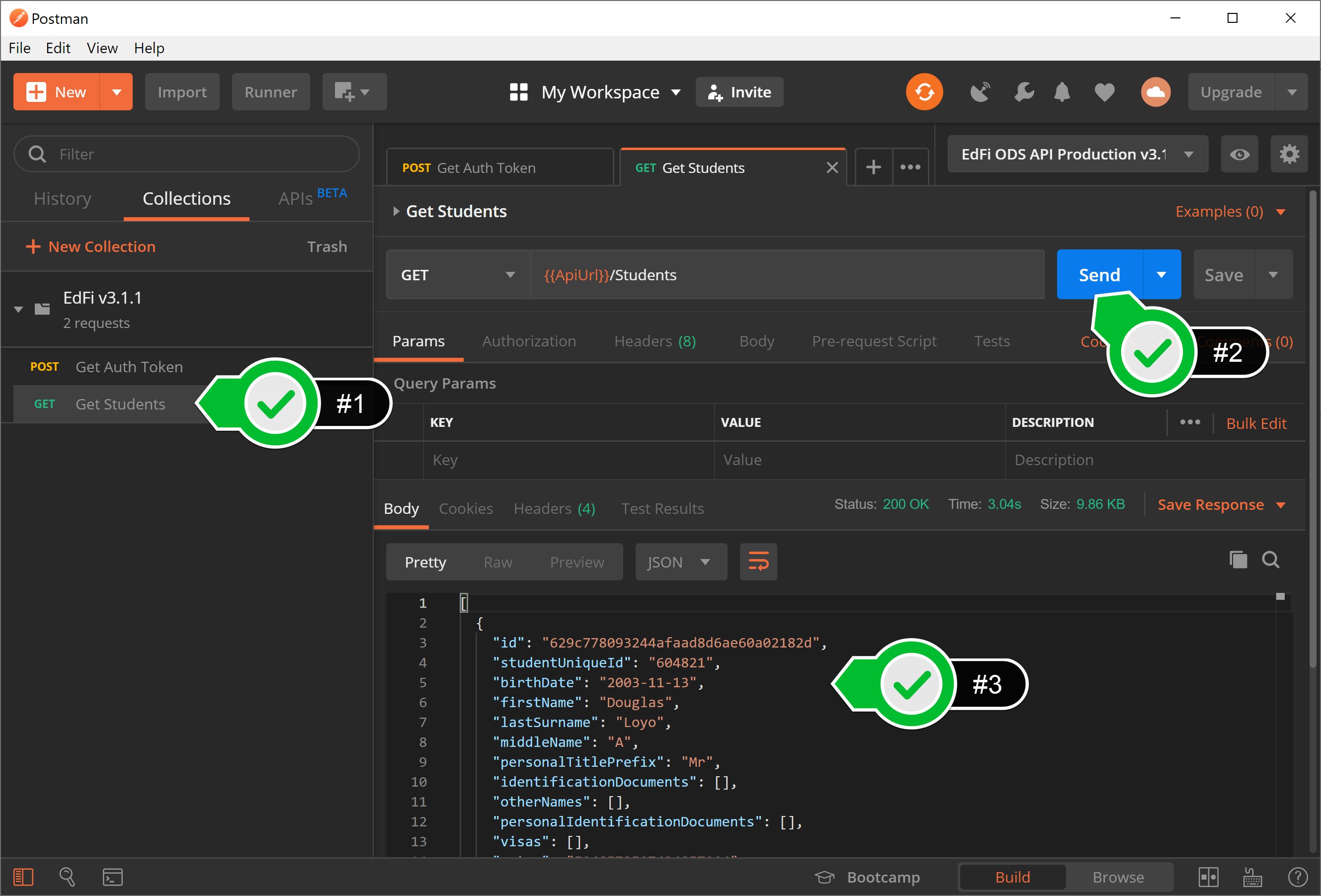 Postman configure auth access tokens