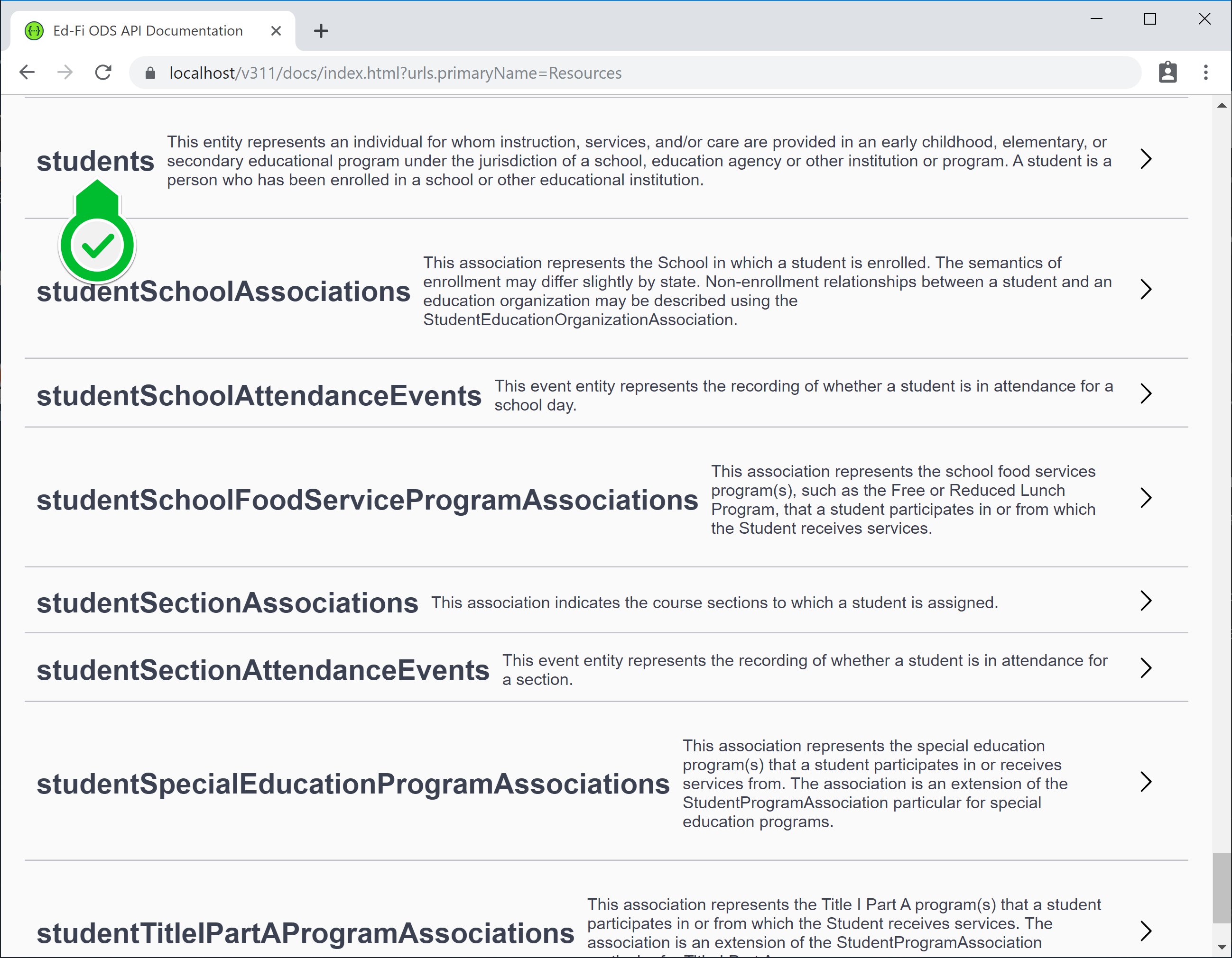 Select Students schema