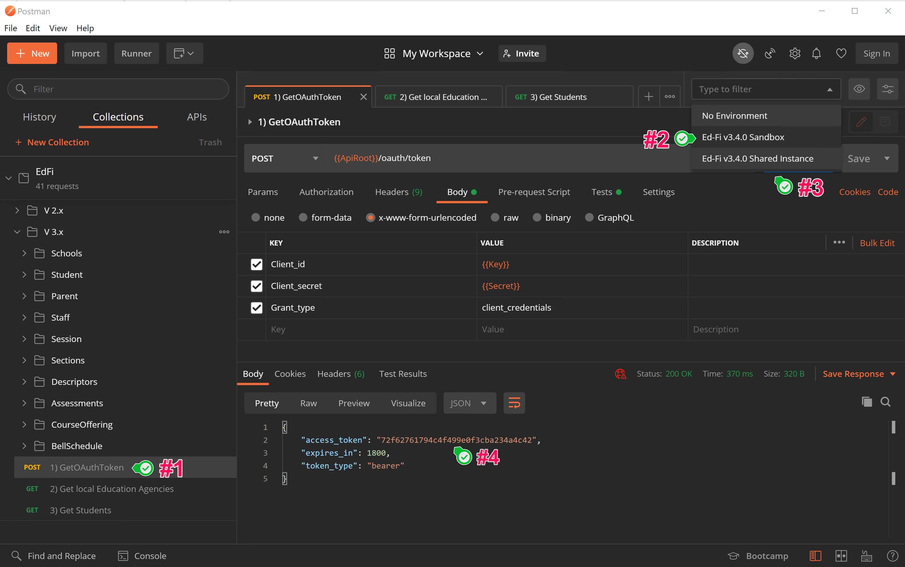 Configure auth token from request