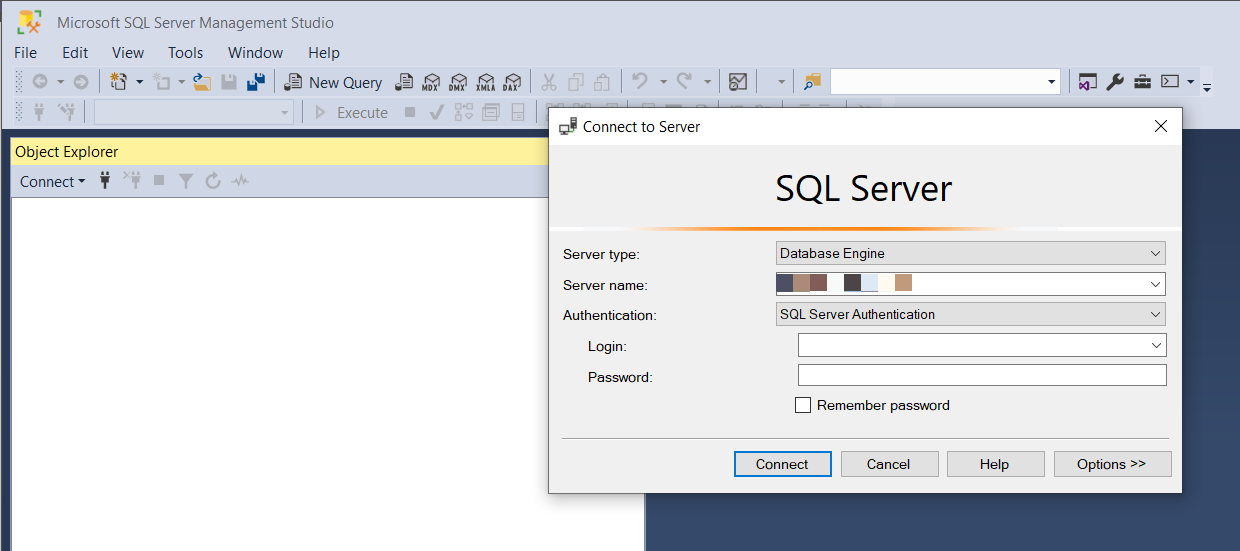 SSMS SQL connection