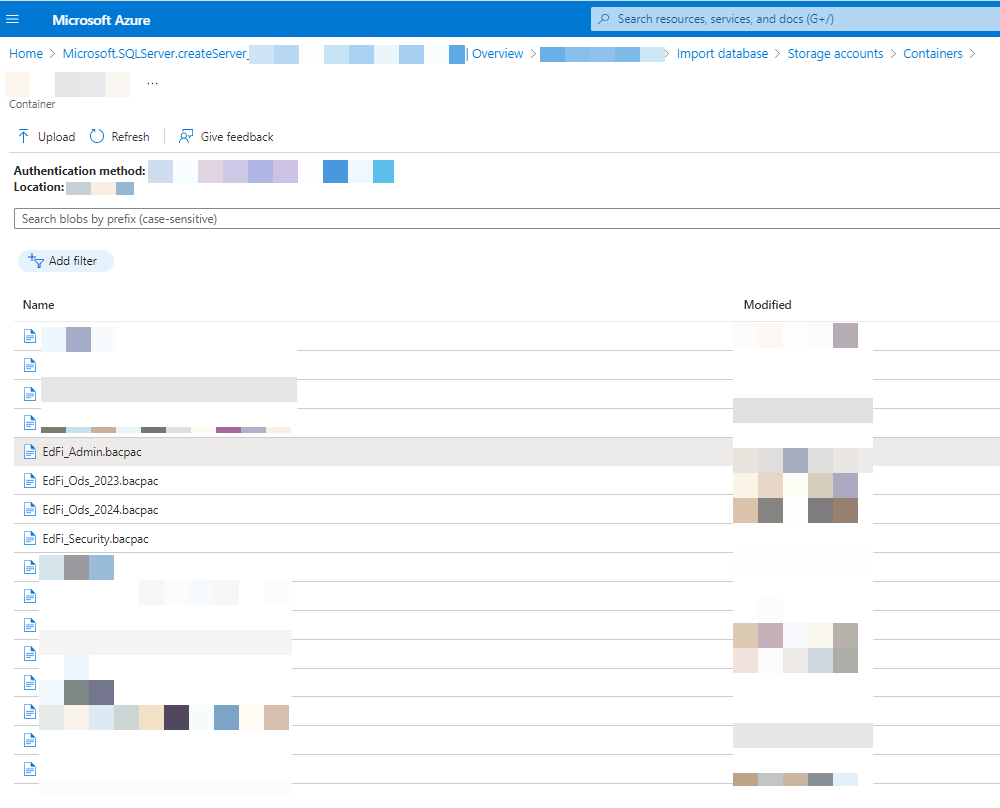 Azure db backup configuration