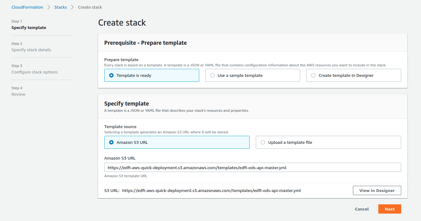 Create ODS API Stack