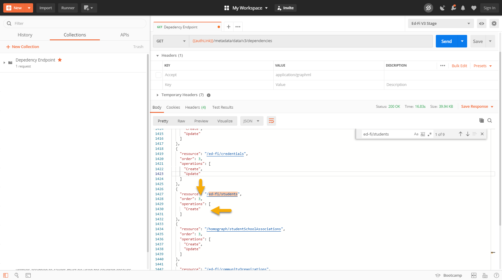 Dependency Endpoint - Student
Create