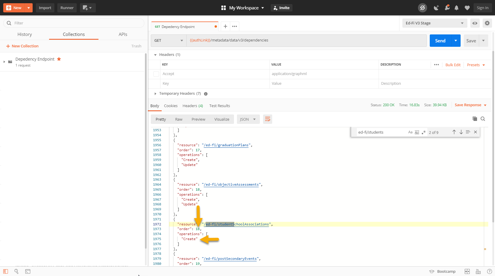 Dependency Endpoint - Student School Association
Create