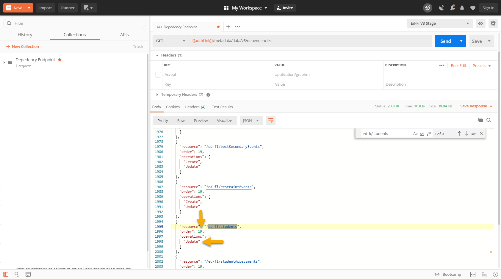 Dependency Endpoint - Student
Update