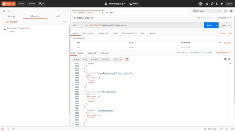 Dependency Endpoint - json endpoint