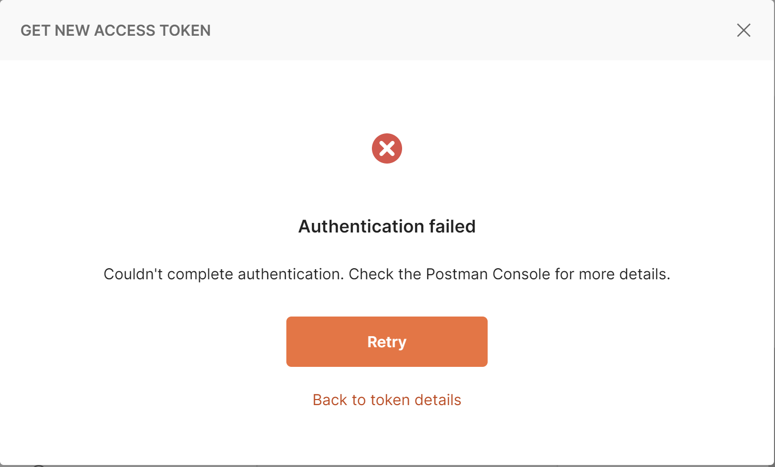 Authentication failed