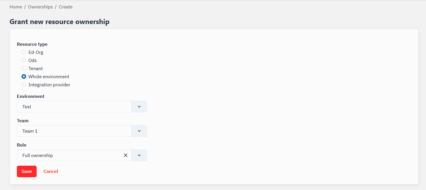 Resource Ownership Form