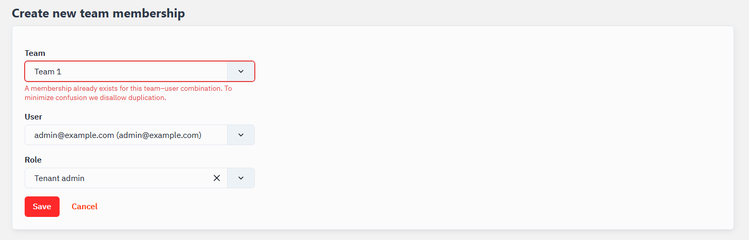 Team membership validation