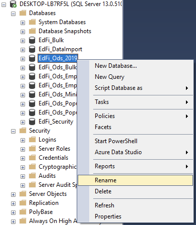 SQL Rename DB