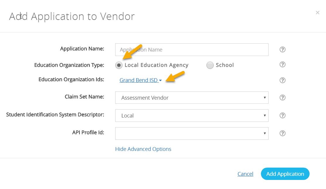 Add Application Vendor