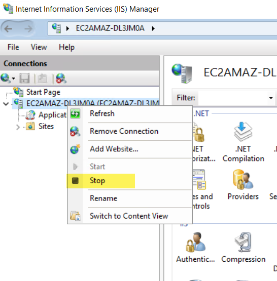Sample SandboxAdmin $parameters for SQL Server