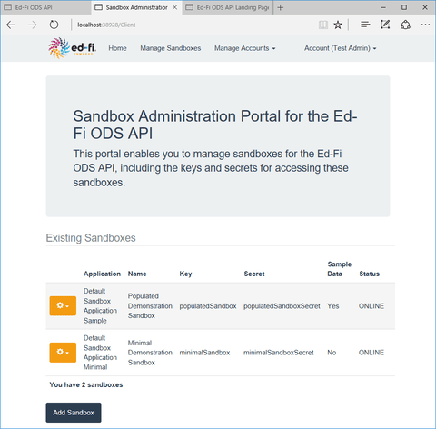 Sandbox Admin