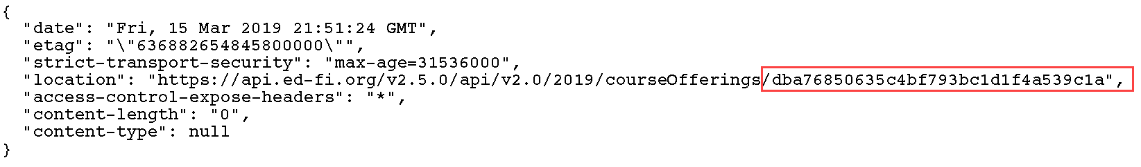 API new resource header