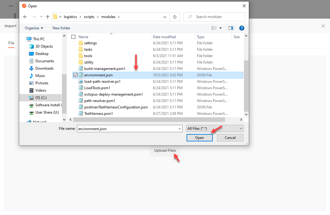 Import environment