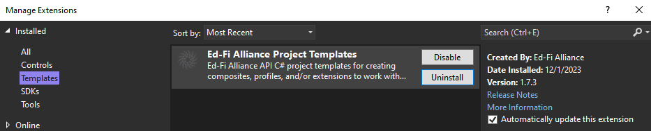 Extensions Manager Verification